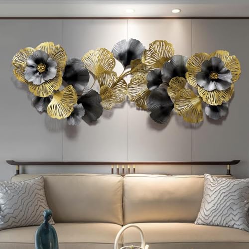 SYLUOQP 3D Metall Wandkunstdekoration Morden Luxus handgefertigtes goldenes Ginkgo Blatt Wandhänge Dekor Metallkunst Wand Skulptur für Haus Hotel Schlafzimmer Wohnzimmer Küche Küche SYLUOQP 3D Metall Wandkunstdekoration Morden Luxus handgefertigtes goldenes Ginkgo Blatt Wandhänge Dekor Metallkunst Wand Skulptur für Haus Hotel Schlafzimmer Wohnzimmer Küche Küche von SYLUOQP