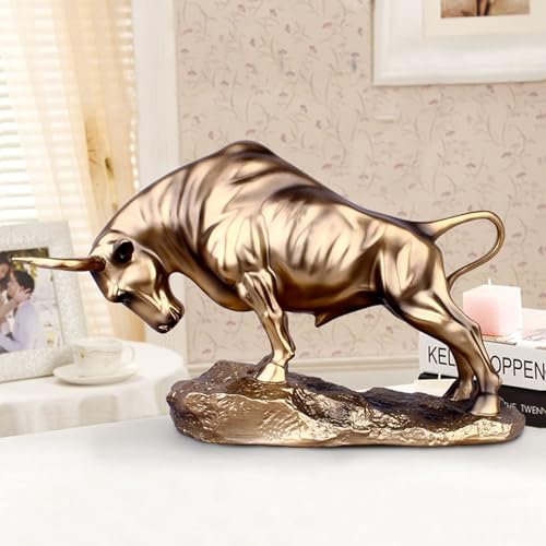 SYLUOQP Bull Figur Feng Shui Statue, Wall Street Bull Statue, Home Decoration Bull Statue, Stier vertritt viel Glück der Karriere und des Reichtums,34 * 11.5 * 22cm SYLUOQP Bull Figur Feng Shui Statue, Wall Street Bull Statue, Home Decoration Bull Statue, Stier vertritt viel Glück der Karriere und des Reichtums,34 * 11.5 * 22cm von SYLUOQP