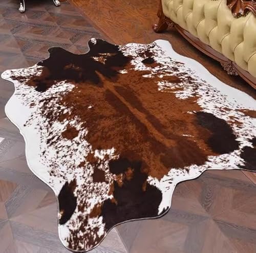 SYLUOQP Kunstfell Teppich Kuhhaut-Teppich Rutschfester Teppich aus Braunem Rindsleder für Wohn- und Schlafzimmer,200 * 140cm SYLUOQP Kunstfell Teppich Kuhhaut-Teppich Rutschfester Teppich aus Braunem Rindsleder für Wohn- und Schlafzimmer,200 * 140cm von SYLUOQP