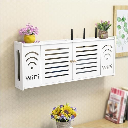 SYLUOQP Router Aufbewahrungsbox Wand WLAN Router Regal Wandmontage Kabel Organizer Box Wandbehänge TV Kabel Verstecken Box Wandbehang Router Verstecken Regal für Wand Dekorative SYLUOQP Router Aufbewahrungsbox Wand WLAN Router Regal Wandmontage Kabel Organizer Box Wandbehänge TV Kabel Verstecken Box Wandbehang Router Verstecken Regal für Wand Dekorative von SYLUOQP