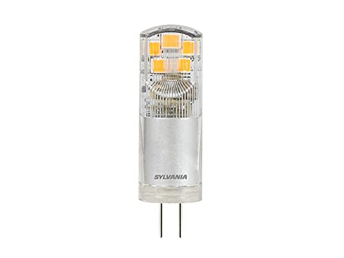 SYLVANIA LED-Lampe, G4 Sockel, 300 Lumen, Homelight (2700 Kelvin), 2.4 Watt Leistung, 15000h Lebensdauer, 12mm Durchmesser, 60mm Länge, Klarer Stift Kolben, 1er Pack von SYLVANIA