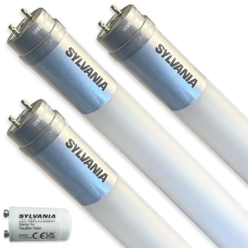 SYLVANIA LED T8 Röhre 73cm | 3000K Warmweiß | Neonröhre Ersatz | 1350 Lumen | 9 Watt | Leuchtmittel mit Starter | 3er Pack von SYLVANIA