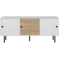 Temahome Boutique Officielle - Sideboard zip - weiß und natürliche Eiche von TEMAHOME BOUTIQUE OFFICIELLE