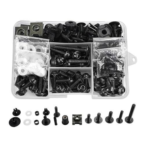 Motorradschrauben M6 M5 Motorrad Verkleidung Schrauben Kit Karosserie Schrauben Mutter Für B&MW R1150RS R1150RT R 1150 RS RT R 1150RS 1150RT R1150 RS RT Motorrad-Verkleidungsschrauben-Set(Schwarz) von SYMWBD