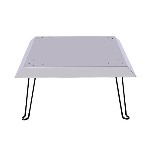 Feuerstellen-Hitzeschild, Edelstahl Feuerstelle Deckel, zusammenklappbar mit 4 Beinen, Traggriff, Abgerundete Ecken, Feuerstelle Hitzeschutzabdeckung für Innen Außen, 63,5×63,5 cm Feuerstellen von SYNCMH