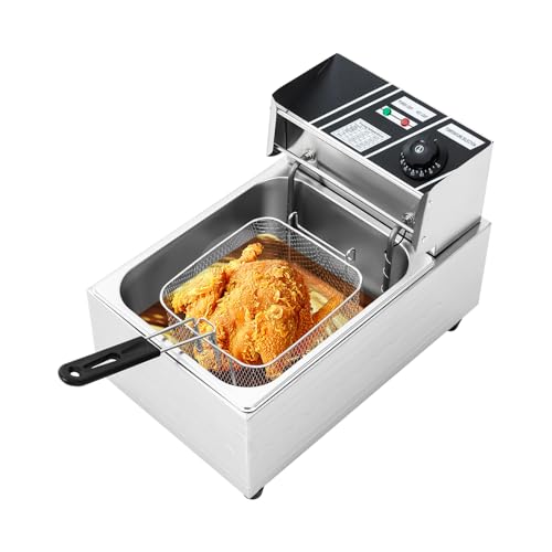 Friteuse Edelstahl 2500 W Elektrische Fritteuse 6 L, 60-200 °C Temperaturbereich, IPX3 Wasserdichtigkeit, Überhitzungsschutz, Fritöse für Pommes Fisch Hähnchen Friteuse Edelstahl 2500 W Elektrische Fritteuse 6 L, 60-200 °C Temperaturbereich, IPX3 Wasserdichtigkeit, Überhitzungsschutz, Fritöse für Pommes Fisch Hähnchen von SYNCMH