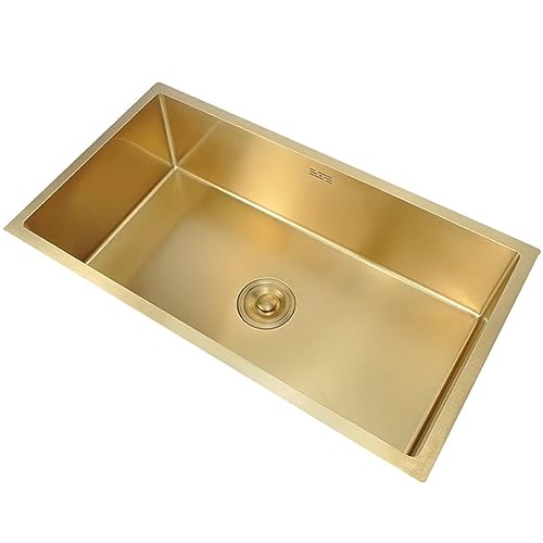 Goldene Küchenspüle Einbauspüle, Barspüle Unterbauspüle Material Edelstahl 304 (S : 60x40x20cm) von SYNSHOP