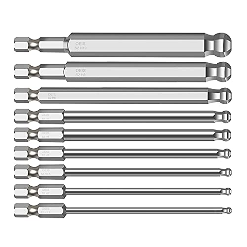 AGRYMER 9 Teilig Hexagon Head Schraubendreher Bit Set, Torx Mit Bohrung, Inbus Bit Lang, Kugelkopf 1/4 Sechskant Innensechskant Schraubendreher Set, Sechskant Schaft Schraubendreher von SYNYEY