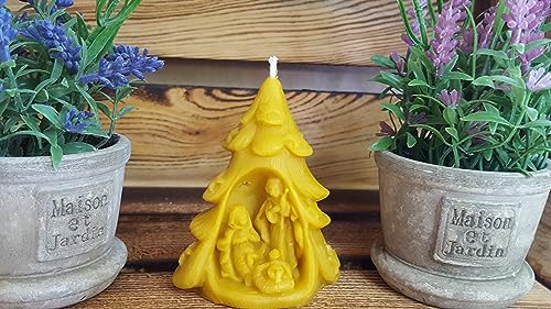 Tannenbaum mit Krippe Bienenwachskerze von SYNYEY