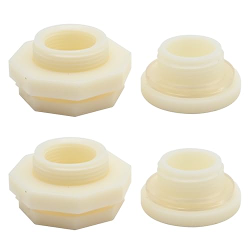 SYOWADA 2 Stück 2,5 cm weibliche ABS-Schottverschraubung, sicherer Kunststoff-Tankanschluss für Regentonnen, Gartenschläuche, Wasserspeichertanks und Aquarien von SYOWADA