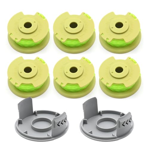 SYOWADA Rasentrimmerfaden für Ryobi One Plus+ schnurlose Trimmer, 18 V, 24 V, 40 V, Unkrautvernichter, 0,08 Zoll, 3 m, Rasentrimmerfaden mit Ac14Hca Abdeckkappe, 6 Stück SYOWADA Rasentrimmerfaden für Ryobi One Plus+ schnurlose Trimmer, 18 V, 24 V, 40 V, Unkrautvernichter, 0,08 Zoll, 3 m, Rasentrimmerfaden mit Ac14Hca Abdeckkappe, 6 Stück von SYOWADA