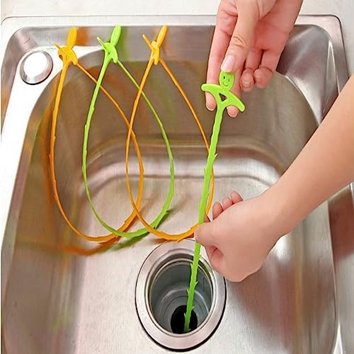 4er-Set Kunststoff Abflussreiniger und Rohrreiniger Effektive Rohrreinigungsspirale für Küchenspüle Badewanne und Abfluss Spiral-Design Einfache und sichere Handhabung von SYQZMYA