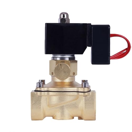 Elektrisches Magnetventil mit Handschalter Innengewinde Wasserdichte Messing-Magnetventile 220 V 24 V(DN50,ORDINARY-220VAC) von SYSCZPWC