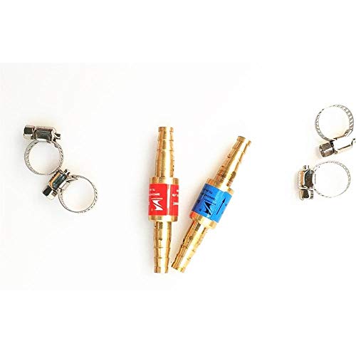 SYSCZPWC Check Valves Oxygen Acetylene Flashback Arrestor Check Valve Flame Buster for Pressure Reducer Regulator Gas Cutting Torch for Pipe(OD 8mm) von SYSCZPWC
