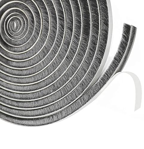 12M Bürstendichtung Selbstklebend, 9mm(B) x 9mm(D) Bürstendichtung für Rolladen,Schiebetür,Fenster,Tür,Kleiderschränk,Türdichtung Bürsten,Insektenschutz von SYSMYXGS