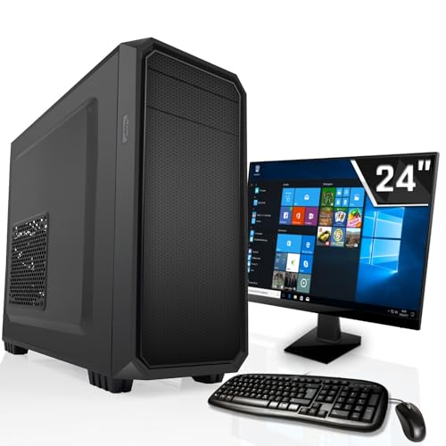 SYSTEMTREFF Office Komplett PC Set AMD Ryzen 7 5700G 8x4.6GHz | AMD Radeon RX Vega 8 4K | 512GB M.2 NVMe + 1TB HDD | 16GB DDR4 RAM | Silent Desktop Paket Computer Rechner für Büro Business Multimedia von SYSTEMTREFF