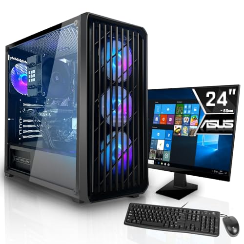 SYSTEMTREFF Office Komplett PC Set AMD Ryzen 5 7600X 6x5.3GHz | AMD Radeon Graphics 4K HDMI DX12 | 1TB M.2 NVMe | 16GB DDR5 RAM | Silent Desktop Paket Computer Rechner für Büro Business Multimedia von SYSTEMTREFF