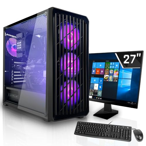 SYSTEMTREFF Office Komplett PC Set AMD Ryzen 5 7600X 6x5.3GHz | AMD Radeon Graphics 4K HDMI DX12 | 2TB M.2 NVMe | 32GB DDR5 RAM | Silent Desktop Paket Computer Rechner für Büro Business Multimedia von SYSTEMTREFF