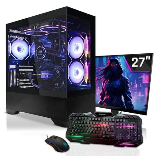 SYSTEMTREFF Gaming Komplett PC Set Intel Core i9-12900K 16x5.2GHz | Nvidia RTX 5090 32GB GDDR7 mit DLSS 4 | 2TB M.2 NVMe + 2TB HDD | 32GB DDR5 RAM | Windows 11 | 27 TFT Monitor | Desktop Paket von SYSTEMTREFF