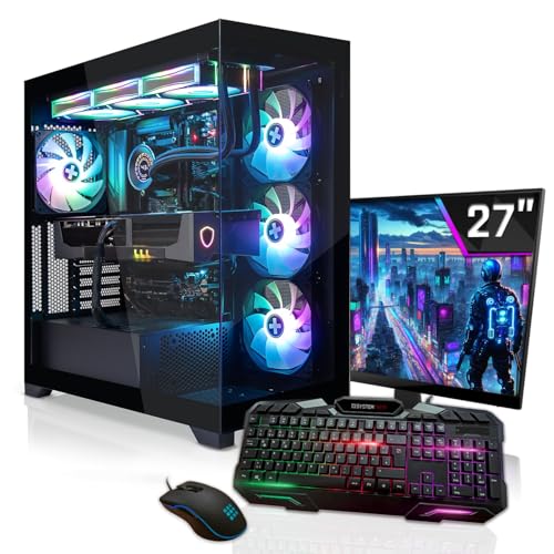 SYSTEMTREFF Gaming Komplett PC Set Intel Core i9-12900KF 16x5.2GHz | Nvidia GeForce RTX 4090 24GB DX12 | 2TB M.2 NVMe + 2TB HDD | 32GB DDR5 RAM | WLAN Desktop Paket Computer für Gamer, Gaming von SYSTEMTREFF