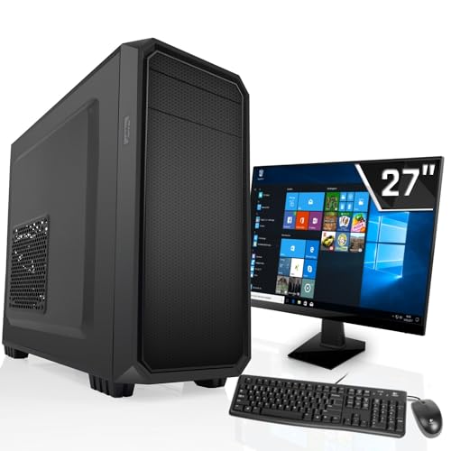 SYSTEMTREFF Office Komplett PC Set AMD Ryzen 5 PRO 4650G 6x4.2GHz | AMD RX Vega 7 4K HDMI DX12 | 512GB M.2 NVMe | 16GB DDR4 RAM | Silent Desktop Paket Computer Rechner für Büro Business Multimedia von SYSTEMTREFF