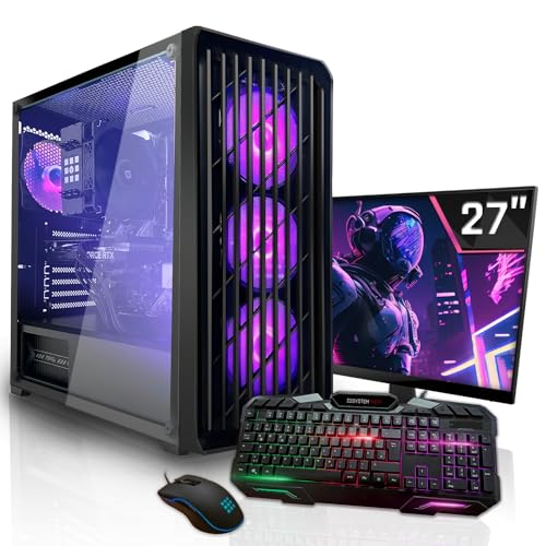 SYSTEMTREFF Basic Gaming Komplett PC Set AMD Ryzen 5 5500 6x4.2GHz | Nvidia Geforce GTX 1650 4GB DX12 | 512GB M.2 NVMe + 1TB HDD | 16GB DDR4 RAM | WLAN Desktop Paket Computer für Gamer, Gaming von SYSTEMTREFF