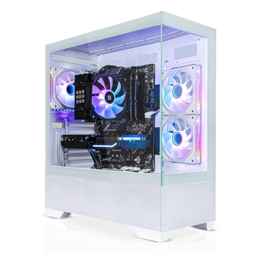 SYSTEMTREFF Gaming PC weiß AMD Ryzen 5 5500 6x4.2GHz | Nvidia RTX 3060 12 GB DX12 | 1TB M.2 NVMe | 32GB DDR4 RAM | WLAN Desktop Computer Rechner für Gamer, Zocker & Streamer von SYSTEMTREFF