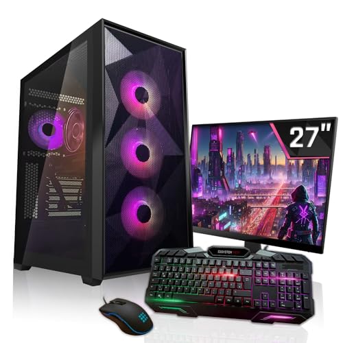 SYSTEMTREFF Gaming Komplett PC Set Intel Core i5-12600KF 10x4.9GHz | AMD Radeon RX 6750 XT DX12 | 1TB M.2 NVMe | 32GB DDR4 RAM | WLAN Desktop Paket Computer für Gamer, Gaming von SYSTEMTREFF