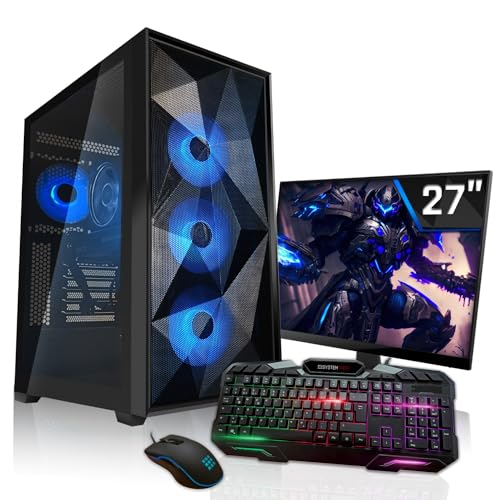 SYSTEMTREFF Gaming Komplett PC Set Intel Core i7-13700KF 16x5.4GHz | AMD Radeon RX 6800 DX12 | 1TB M.2 NVMe | 32GB DDR5 RAM | WLAN Desktop Paket Computer für Gamer, Gaming von SYSTEMTREFF