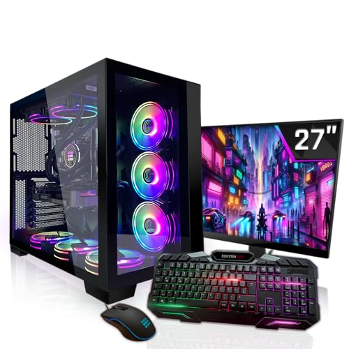 SYSTEMTREFF Gaming Komplett PC Set Intel Core i9-14900KF 24x6GHz | Nvidia GeForce RTX 4070 Super 12GB DX12 | 2TB M.2 NVMe | 64GB DDR5 RAM | WLAN Desktop Paket Computer für Gamer, Gaming von SYSTEMTREFF