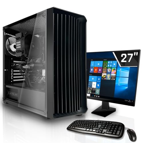 SYSTEMTREFF Office Komplett PC Set Intel Core i7-14700K 20x5.6GHz | UHD 770 4K HDMI DX12 | 1TB M.2 NVMe | 32GB DDR4 RAM | WLAN Silent Desktop Paket Computer Rechner für Büro Business Multimedia von SYSTEMTREFF