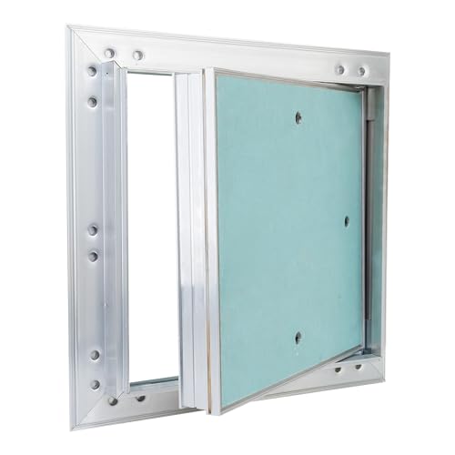 SYSTERM Revisionsklappe 200x200mm Gipskarton 25mm KRAL2/2 Revisionstür Revision Wartungstür Wartung Reinigungsklappe Wartungsöffnung mit Aluminium-Rahmen Feuchtraumgeeignet Trockenbau (Grün, 20x20) von SYSTERM