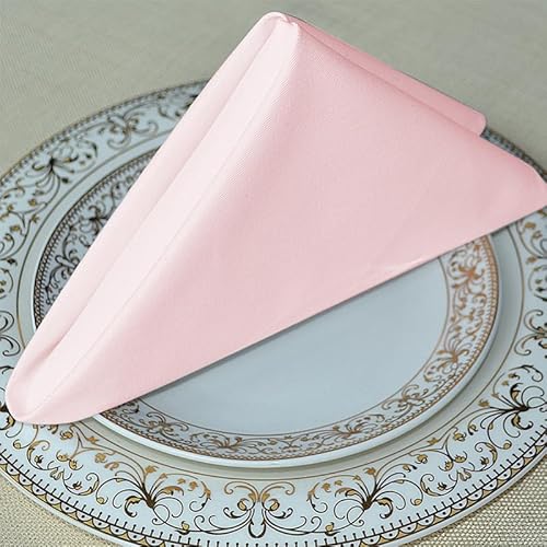 10er Set Stoffservietten - Baumwolle Servietten Stoff Wiederverwendbare Servietten Tuch Waschbare Tischservietten Tischservietten Set für Weihnachten/Hochzeit/Geburtstag Cafés 48 * 48cm -Rosa von SYSUII