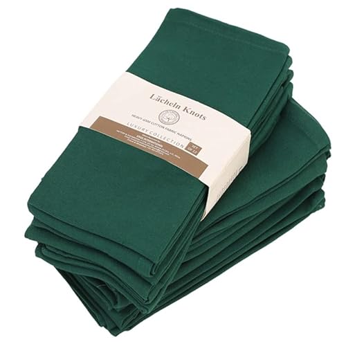 12 Stück Stoffservietten - Wiederverwendbare Stoffservietten45CM*45CM Baumwolle Hochzeitsservietten Abwaschbare Servietten Tischdekoration für Feiern Home Küche Esstisch Cafe Restaurant-dunkelgrün von SYSUII
