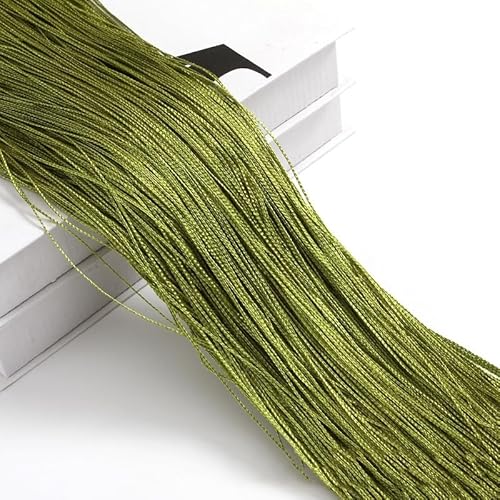 2 Stück 100 x 200 cm Fadenvorhang Vorhang Dekovorhang Raumteiler Türvorhang Fenstervorhang Fadenvorhänge Fadengardine für Türen, Wohnzimmer, als Raumteiler oder Dekoration, Polyester -Armeegrün von SYSUII