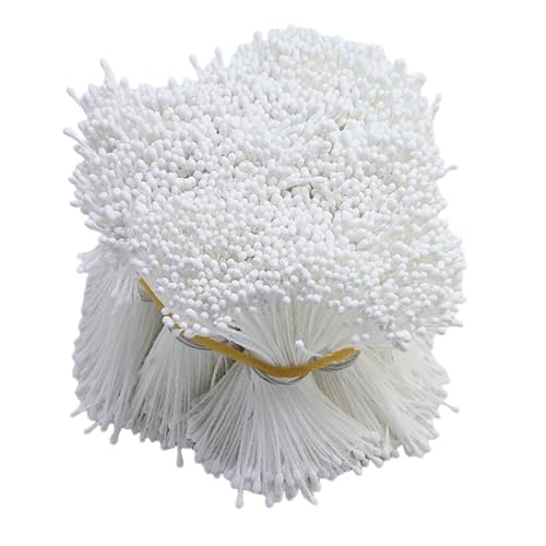 3800 Stück Mini Künstliche Doppelköpfe Perle Blume Staubblatt Staubblätter Kunstblumen Blütenstempel Perle Blume Staubblatt Pistil Dekoration/Hochzeit/kunsthandwerk/blumenstrauß Arrangement -Weiße von SYSUII