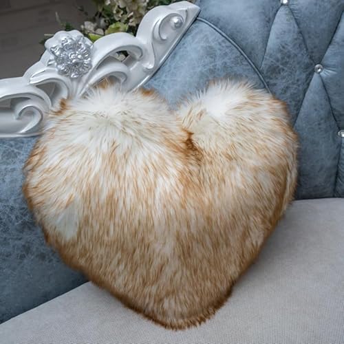 40cm Herzkissen, Herzform Kissen Zierkissen Flauschig Kuscheliges Plüsch Dekokissen Nettes Plüsch-Herzkissen für Kinder/Mädchen/Wohnzimmer/Schlafzimmer Büro/Sofa/Autos/ Raumdekoration -Weißes Gold 40cm Herzkissen, Herzform Kissen Zierkissen Flauschig Kuscheliges Plüsch Dekokissen Nettes Plüsch-Herzkissen für Kinder/Mädchen/Wohnzimmer/Schlafzimmer Büro/Sofa/Autos/ Raumdekoration -Weißes Gold von SYSUII