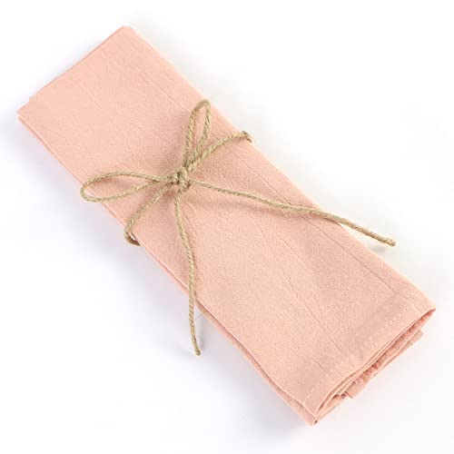 Leinenservietten Stoffservietten,6er Set Abendessen Cloth Servietten Wiederverwendbare Leinen-Servietten Abwaschbare Servietten Tischdekoration für Küche Familie Party Cafe Restaurant -rosa von SYSUII