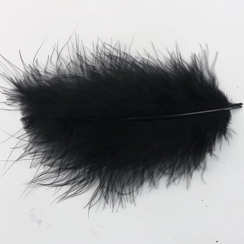 SYSUII 100 Stück natürliche Truthahnfedern, 13-18CM Natur Vogelfeder Fasan Schwanzfedern für Karneval Kostüm Feder Maske Hochzeit Party Dekoration Kostüme, basteln, Zuhause Dekor, DIY-Schwarz von SYSUII