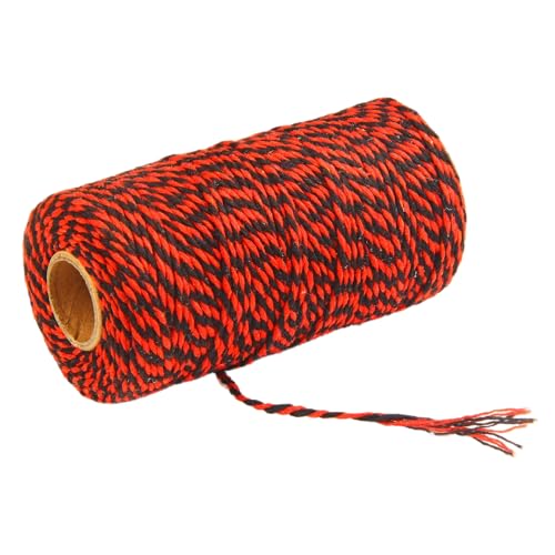 SYSUII 100M /2mm Baumwolle Schnur, 1 Rollen Bäcker Bindfäden Bastelschnur Dekokordel Schnur Baumwollseil Handwerk Strickseil für Geschenkverpackungen Handwerk Gartenarbeit -Rot Schwarz SYSUII 100M /2mm Baumwolle Schnur, 1 Rollen Bäcker Bindfäden Bastelschnur Dekokordel Schnur Baumwollseil Handwerk Strickseil für Geschenkverpackungen Handwerk Gartenarbeit -Rot Schwarz von SYSUII