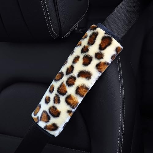 SYSUII 2 Pcs Auto-Sicherheitsgurtpolster, Universal Auto Sicherheitsgurt Pads Polsterung für Sitzgurt im Auto für mehr Komfort auf der Reise Plüsch Auto Gurtpolster Kinder Erwachsener - Beige von SYSUII