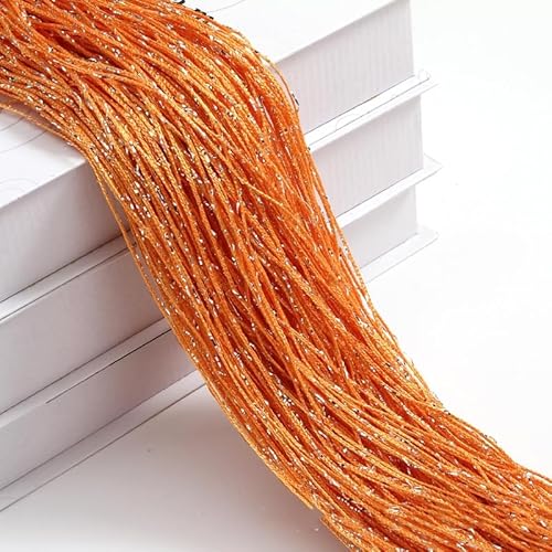 SYSUII 2 Stück 100 x 200 cm Fadenvorhang Fadengardine Fliegenvorhang Terrassentür Dekovorhang Raumteiler Türvorhang Fenstervorhang Fadenvorhänge Seilvorhang für Türen, Wohnzimmer Dekoration -orange von SYSUII