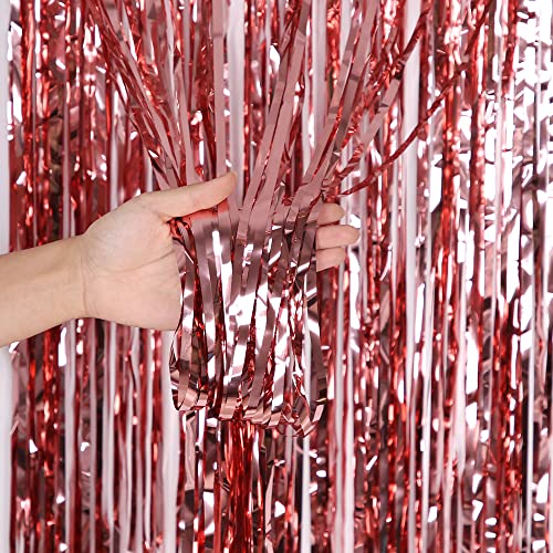 SYSUII 3 Stück Rose Gold Lametta Vorhang - 1m x 4m Metall Lametta Vorhänge Folie Fransen Hintergrund Vorhang Tür Fenster Dekoration für Geburtstag Deko Hochzeit Party Baby Shower Weihnachten SYSUII 3 Stück Rose Gold Lametta Vorhang - 1m x 4m Metall Lametta Vorhänge Folie Fransen Hintergrund Vorhang Tür Fenster Dekoration für Geburtstag Deko Hochzeit Party Baby Shower Weihnachten von SYSUII