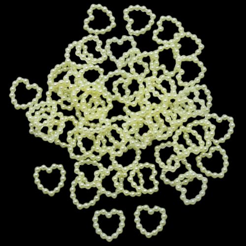 SYSUII 300 Stück Herz Deko Perlenherzen Deko Hochzeitsperlen Perlen Streudeko Scrapbooking Tischdeko Streudeko für DIY-Kleidung Zubehör Verzieren Fotorahmen Hochzeit DIY Basteln Dekorieren -Gelb von SYSUII