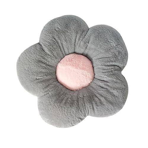 SYSUII Blumenkissen, blumenförmige Wurfkissen, 35 * 35cm Niedliche Blume Bodenkissen Blumenkissen Dekokissen Sitzkissen Stuhlkissen für Kinderzimmer Hause Sofa Dekoration Raumdekoration -Grau von SYSUII