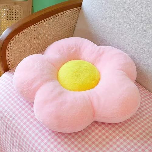 SYSUII Blumenkissen, blumenförmige Wurfkissen, 35 * 35cm Niedliche Blume Bodenkissen Blumenkissen Dekokissen Sitzkissen Stuhlkissen für Kinderzimmer Hause Sofa Dekoration Raumdekoration -Rosa von SYSUII