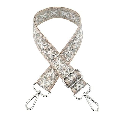 SYSUII Breiter Taschengurt Schultergurt für Taschen Breit 3.8cm, 72-130CM Tragegurt Schulterriemen mit Karabiner für Schultertaschen Taschen Handtaschen für Damen Taschen DIY Zubehör -Silber Beige SYSUII Breiter Taschengurt Schultergurt für Taschen Breit 3.8cm, 72-130CM Tragegurt Schulterriemen mit Karabiner für Schultertaschen Taschen Handtaschen für Damen Taschen DIY Zubehör -Silber Beige von SYSUII