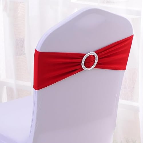 SYSUII Stuhlschärpen Stuhl Schärpen,25 Stück Satin Stuhlschleifen Schleife für Stuhlhussen Party Dekoration Hochzeit Stuhl Bogen Satin Stuhlschärpen Band für Bankett Geburtstag Stuhldekoration -Rot von SYSUII