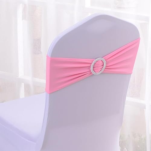 SYSUII Stuhlschärpen Stuhl Schärpen,25 Stück Satin Stuhlschleifen Schleife für Stuhlhussen Party Dekoration Hochzeit Stuhl Bogen Satin Stuhlschärpen Band für Bankett Geburtstag Stuhldekoration -Rosa von SYSUII