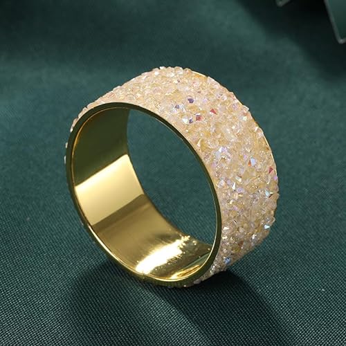 Serviettenringe 10 Stück Metall Serviettenschnallen Bling Strass Diamant Serviettenschnallen Servietten Ring für Hochzeitsfeier Abendessen Thanksgiving Jubiläum Tischdekoration -Gold von SYSUII